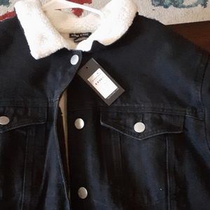 Black Jean jacket with fleece lining by city chic